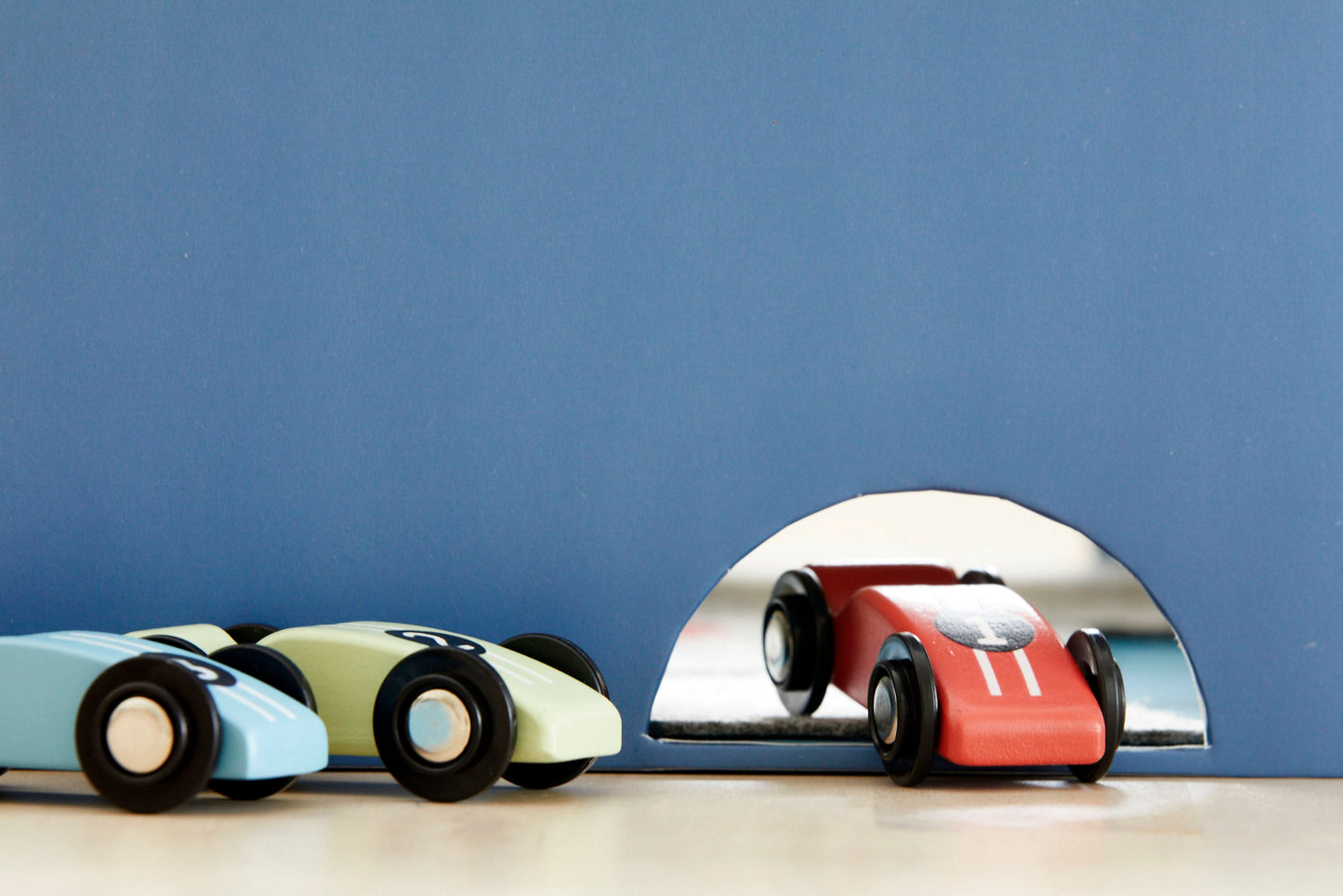 Racing Car Set (3 Wooden Cars: #1, #2, #3), FSC sustainable timber, non-toxic paint