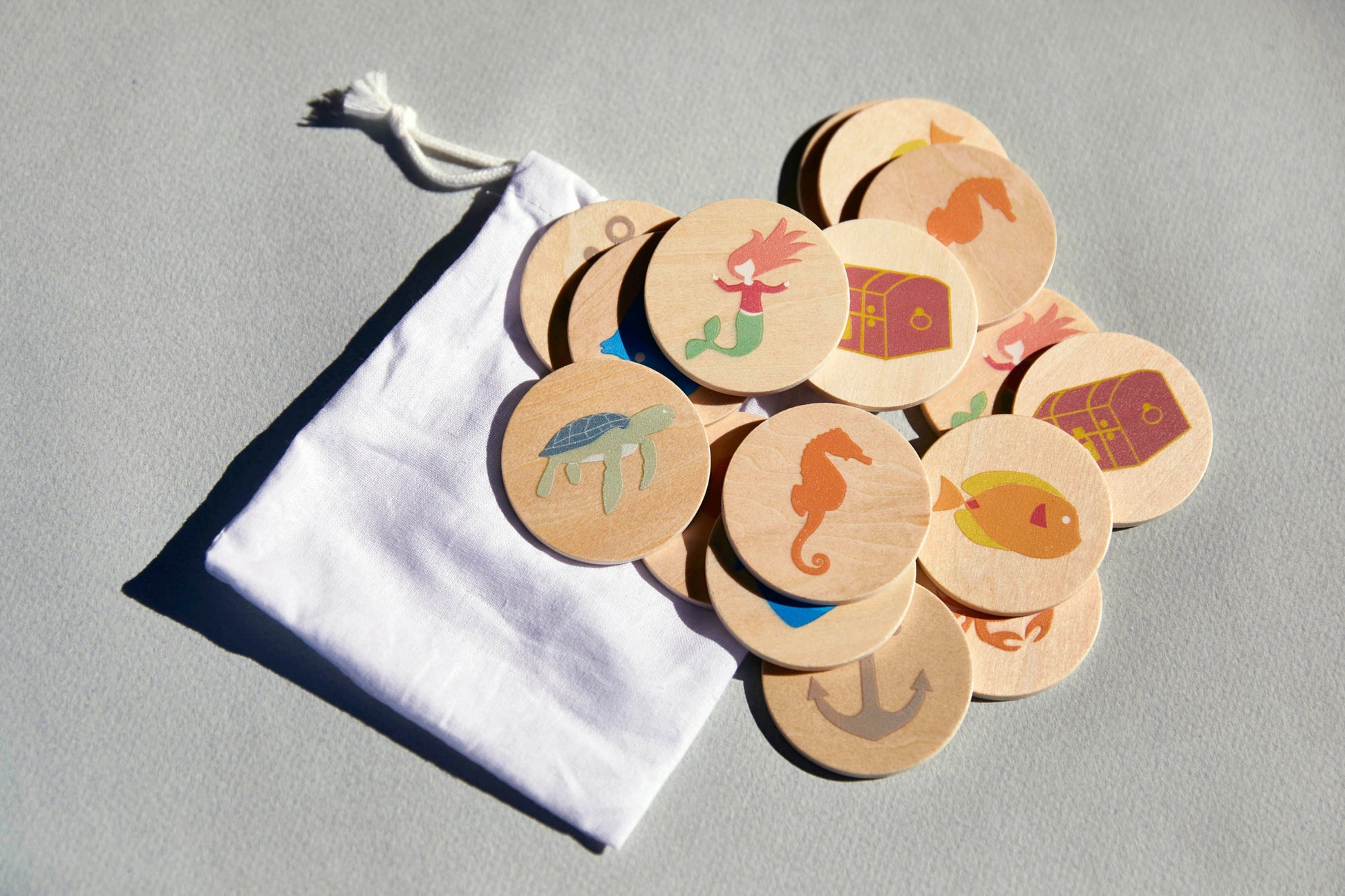 Wooden Memory Game - 16 pieces - FSC sustainable timber, non - toxic paint - Wonderful Little Company ™