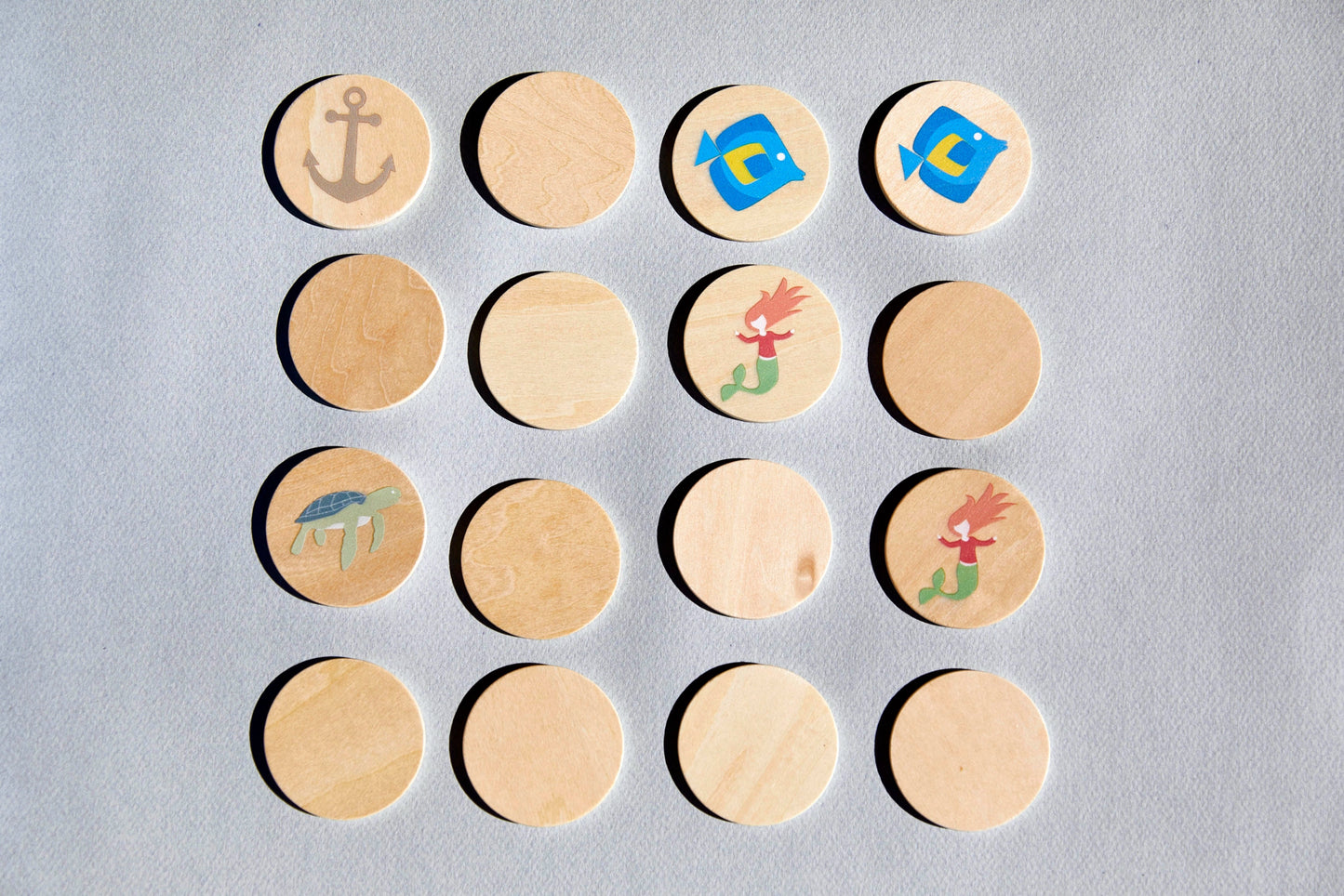 Wooden Memory Game - 16 pieces - FSC sustainable timber, non - toxic paint - Wonderful Little Company ™