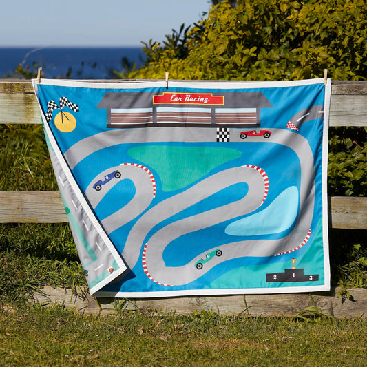 Playmat set for car lovers * NEW * LIMITED EDITION * Premium rPET Fibre (includes 2 wooden cars) - Wonderful Little Company ™