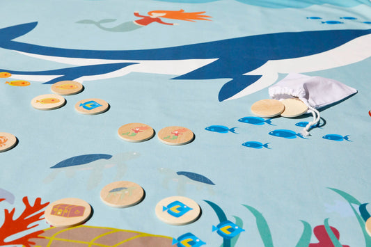 Playmat set for ocean lovers 100% cotton (incl. memory game) - Wonderful Little Company ™